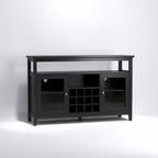 Wood Sideboard Buffet with Wine Rack and Adjustable Shelves