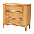 Radenza Bohemian Light Honey Rattan 3-Drawer Storage Cabinet