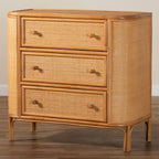 Radenza Bohemian Light Honey Rattan 3-Drawer Storage Cabinet