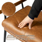 Glitzhome 48.5W Modern Upholstered Bench with Wooden Arms and Metal Legs