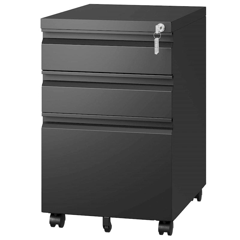 Mobile File Cabinet w/Lock,Metal Filing Cabinets for Office Organizer