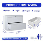 Lateral File Cabinet 2 Drawer,Filing Cabinet with Lock, Lockable File Cabinet for Home Office