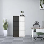 4-Drawers 14.96 W Metal Vertical File Cabinet with Lock Office Home Vertical File Cabinet for A4 Legal/Letter Size
