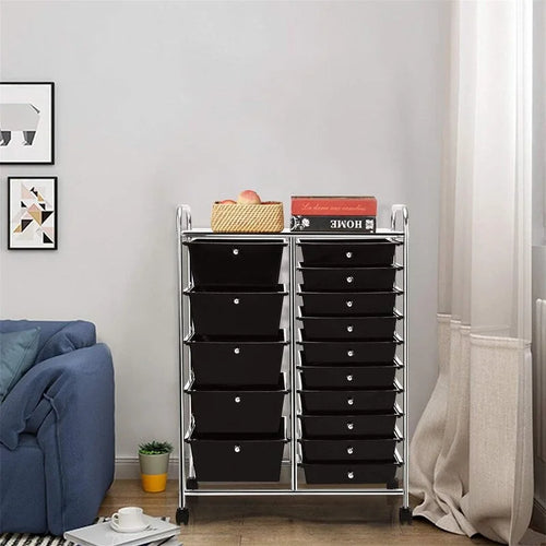 15 Drawer Storage Drawer Cart - 14.5D x 25W x 34.5H
