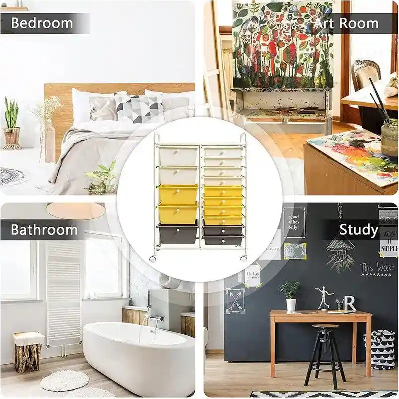 15 Drawer Storage Drawer Cart - 14.5D x 25W x 34.5H