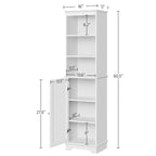Yaheetech Wooden Bathroom Floor Cabinet with Single Door and Shelves
