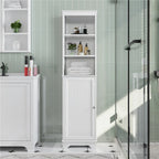Yaheetech Wooden Bathroom Floor Cabinet with Single Door and Shelves