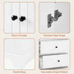 Bathroom Storage Cabinet with 2 Doors and 4 Drawers