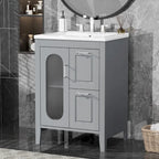 Bathroom Vanity Cabinet with Two Drawers and Door
