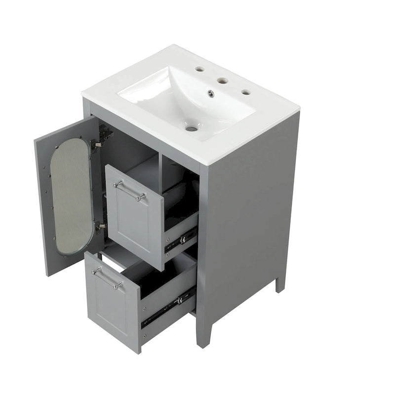 Bathroom Vanity Cabinet with Two Drawers and Door