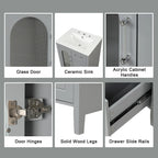 Bathroom Vanity Cabinet with Two Drawers and Door