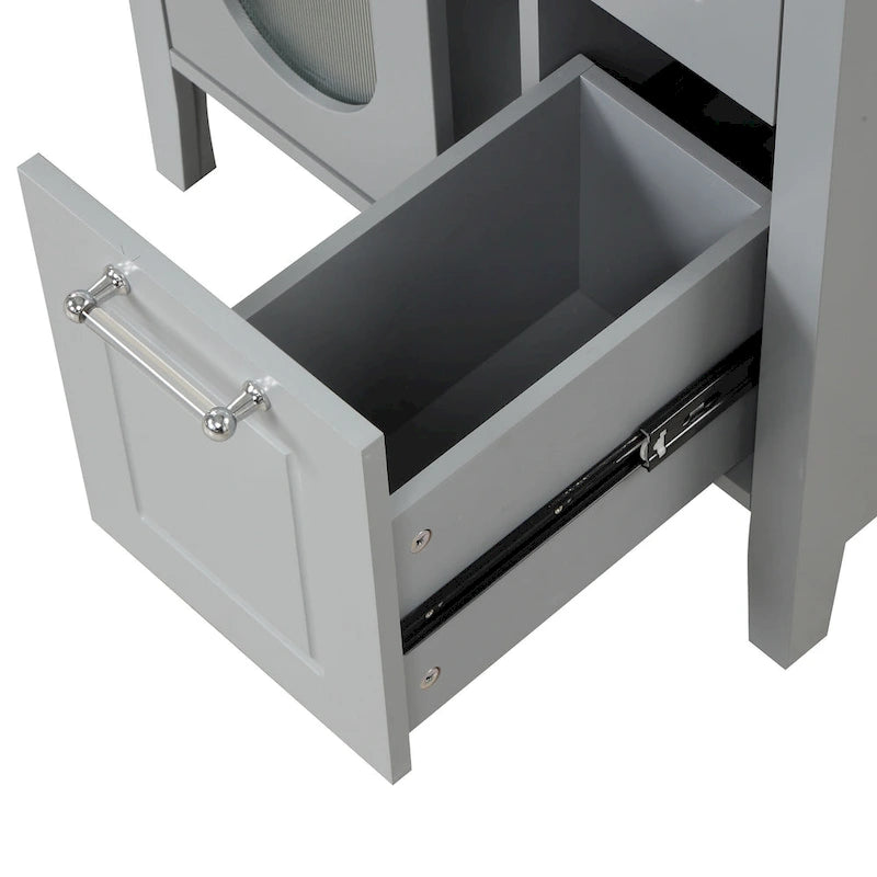 Bathroom Vanity Cabinet with Two Drawers and Door