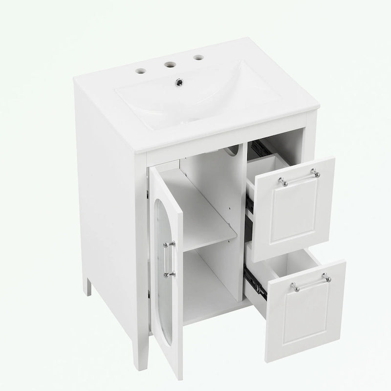 Bathroom Vanity Cabinet with Two Drawers and Door