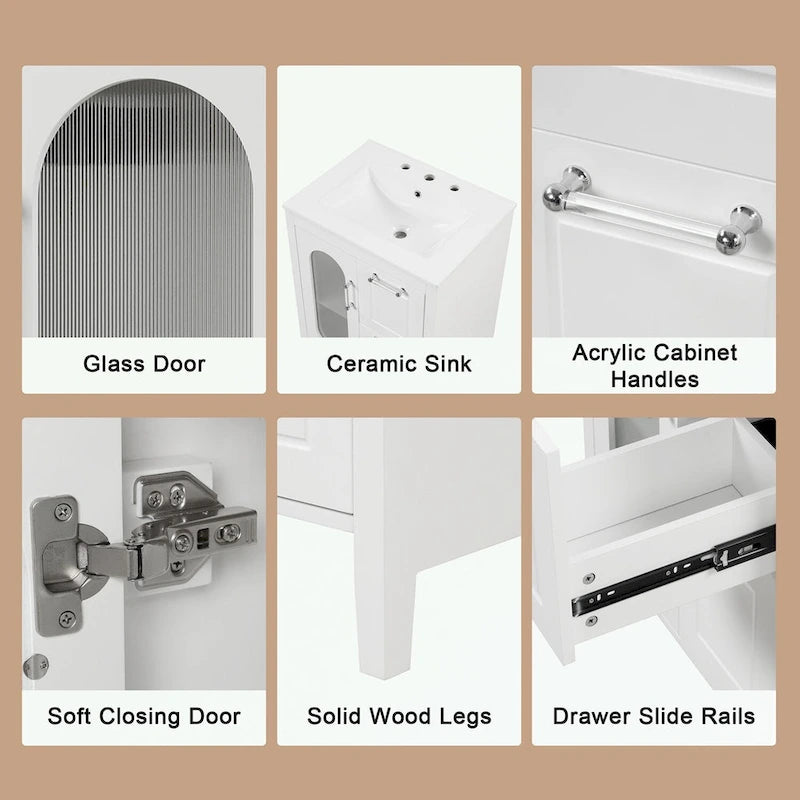 Bathroom Vanity Cabinet with Two Drawers and Door