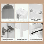 Bathroom Vanity Cabinet with Two Drawers and Door