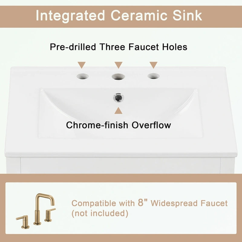 Bathroom Vanity Cabinet with Two Drawers and Door