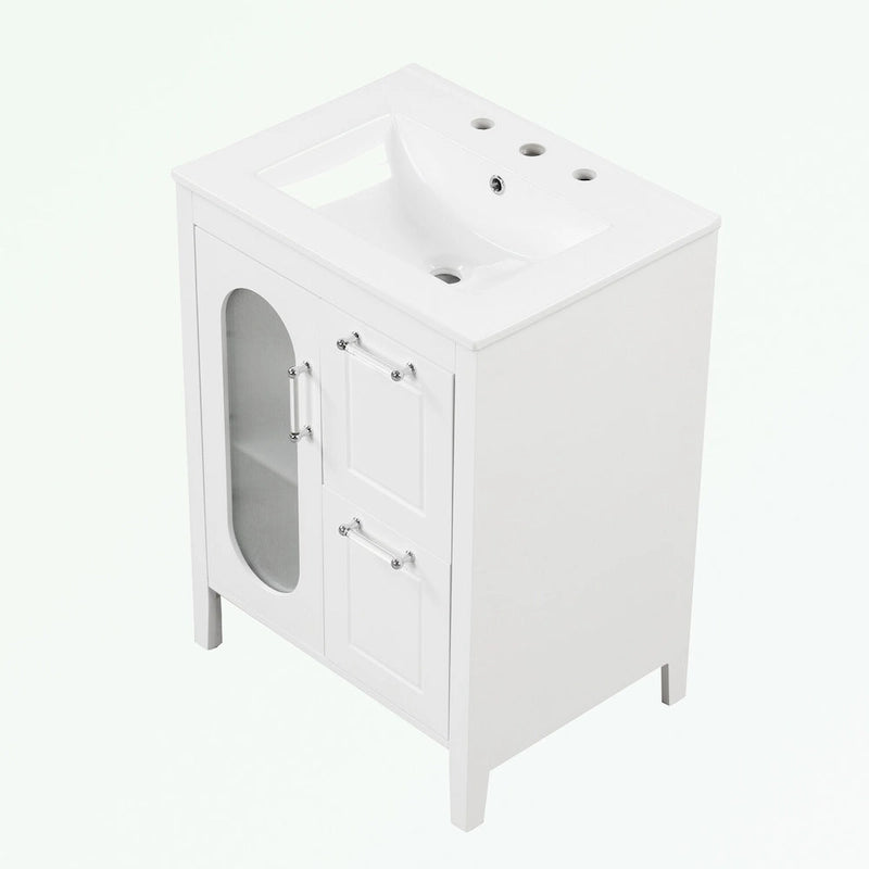 Bathroom Vanity Cabinet with Two Drawers and Door