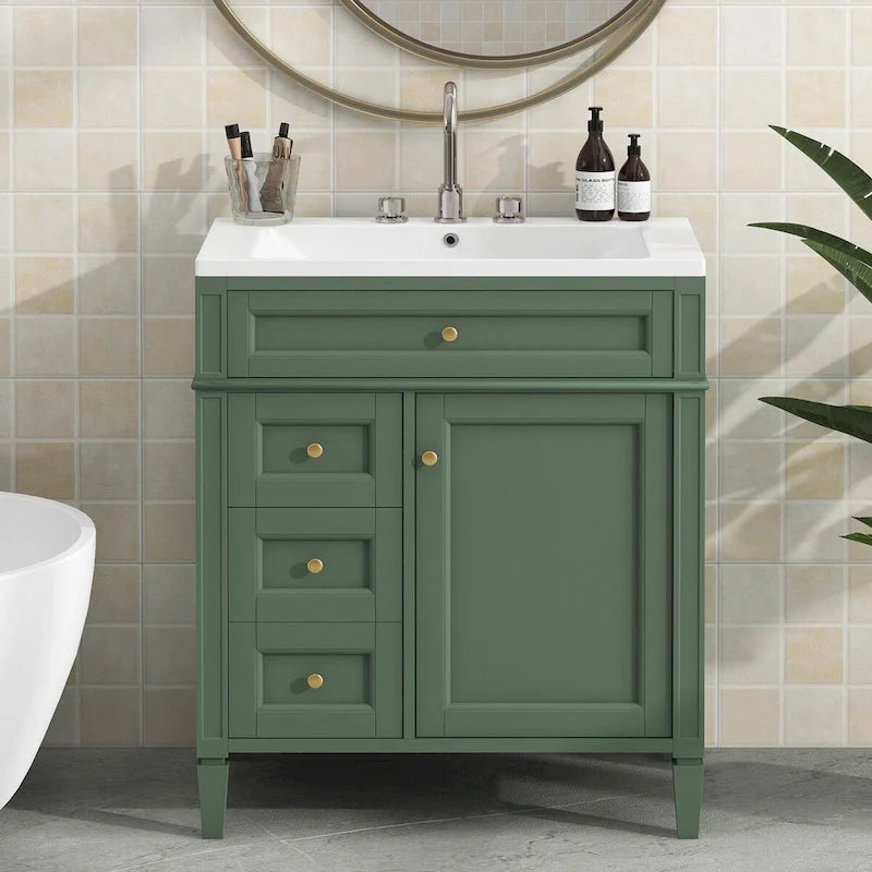 Bathroom Vanity with Top Sink and a Tip-out Drawer