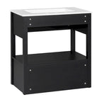 Bathroom Cabinet with Open Storage Shelf and Two Drawers
