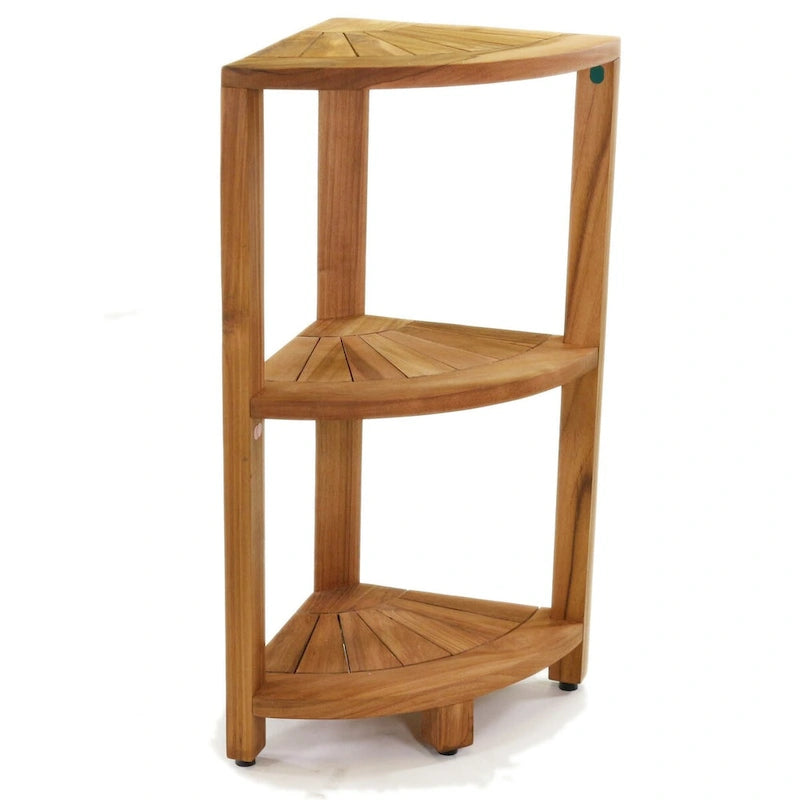 Kai Small 3-Tier Corner Teak Bath Shelf