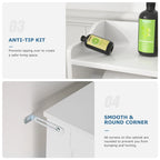 Javlego Bathroom Storage Cabinet, Wooden Floor Cabinet with 2 Doors and Toilet Roll Holder, Adjustable Shelf