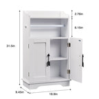Javlego Bathroom Storage Cabinet, Wooden Floor Cabinet with 2 Doors and Toilet Roll Holder, Adjustable Shelf