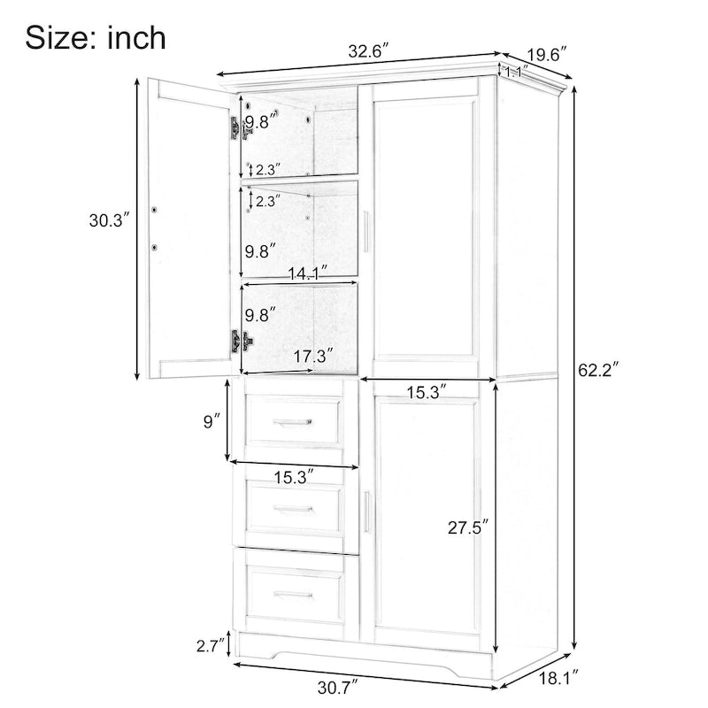 Bathroom Cabinet with Doors - N/A