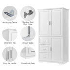 Bathroom Cabinet with Doors - N/A