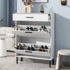 Shoe Cabinet Freestanding Shoe Rack Storage Organizer with Drawers - 31.5 W x 9.84 D x 43.3 H