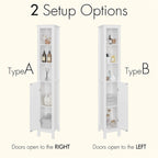 66.92 Tall Bathroom Storage Cabinet,1 Doors Freestanding Cabinet