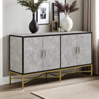 Distinctive Features of A Four-Door Sideboard with Metal and Cross-Leg Design,Suitable for Living Rooms