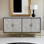Distinctive Features of A Four-Door Sideboard with Metal and Cross-Leg Design,Suitable for Living Rooms