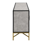 Distinctive Features of A Four-Door Sideboard with Metal and Cross-Leg Design,Suitable for Living Rooms