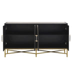 Distinctive Features of A Four-Door Sideboard with Metal and Cross-Leg Design,Suitable for Living Rooms