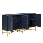Distinctive Features of A Four-Door Sideboard with Metal and Cross-Leg Design,Suitable for Living Rooms