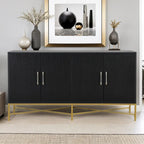 Distinctive Features of A Four-Door Sideboard with Metal and Cross-Leg Design,Suitable for Living Rooms