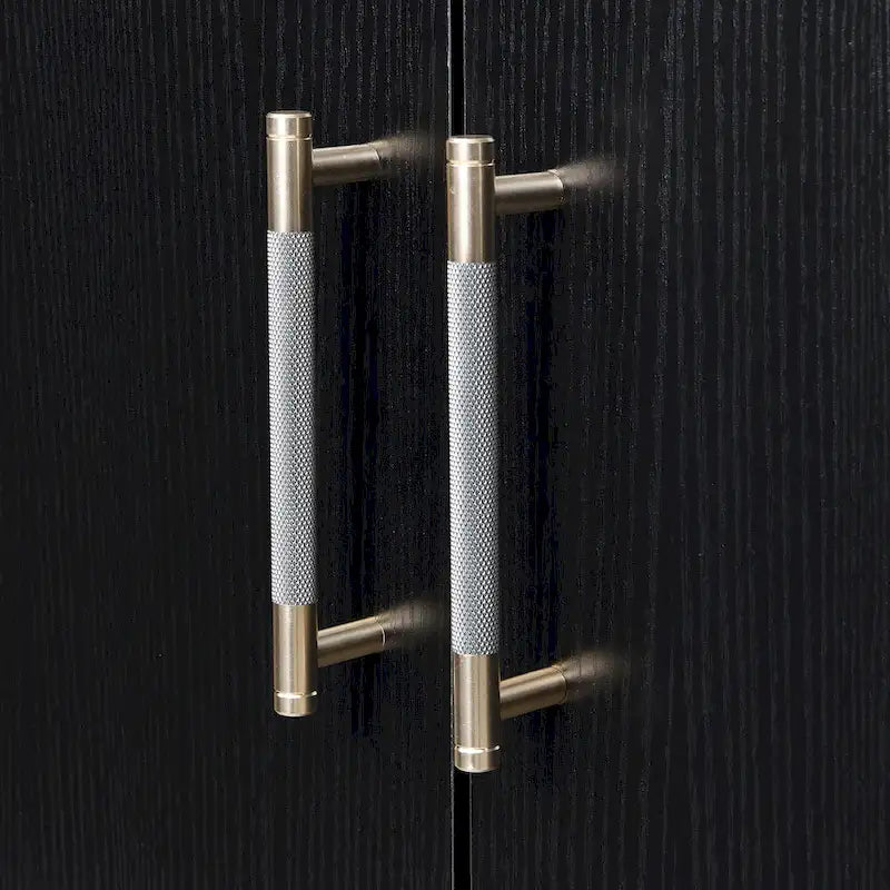 Distinctive Features of A Four-Door Sideboard with Metal and Cross-Leg Design,Suitable for Living Rooms