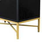 Distinctive Features of A Four-Door Sideboard with Metal and Cross-Leg Design,Suitable for Living Rooms