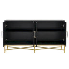 Distinctive Features of A Four-Door Sideboard with Metal and Cross-Leg Design,Suitable for Living Rooms