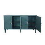 4-Door Storage Cabinet with Pine Legs and MDF