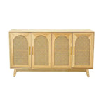 4-Door Cabinet with Rattan Doors