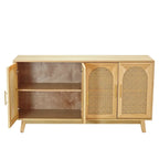 4-Door Cabinet with Rattan Doors