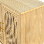 4-Door Cabinet with Rattan Doors