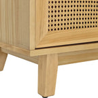 4-Door Cabinet with Rattan Doors