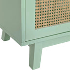 4-Door Cabinet with Rattan Doors