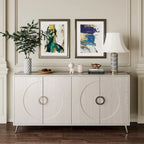Modern Lacquered 4 Door Wooden Cabinet Sideboard Buffet Server Cabinet Storage Cabinet, for Living Room