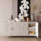 Modern Lacquered 4 Door Wooden Cabinet Sideboard Buffet Server Cabinet Storage Cabinet, for Living Room