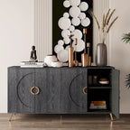 Modern Lacquered 4 Door Wooden Cabinet Sideboard Buffet Server Cabinet Storage Cabinet, for Living Room