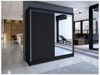 Vertchez 137 Black Wardrobe 215x180x58cm Sliding Wardrobe Doors