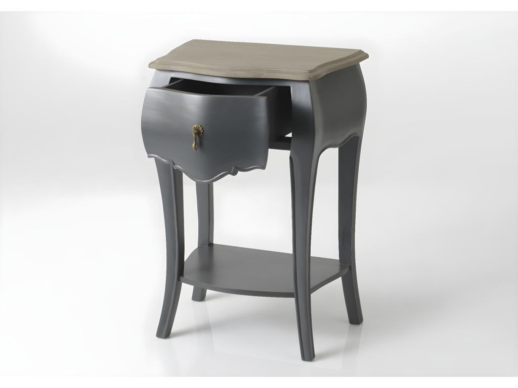 Grey bedside table with 1 drawer Meublita